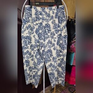 Talbots Blue and White Floral Pants